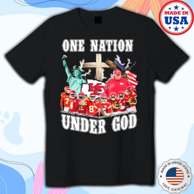 One Nation Under God Kansas City Chiefs Beat Detroit Lions Signatures Sweatshirt